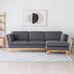 Canapé d'angle réversible 4 places en tissu gris foncé NORDEN , Concept Usine