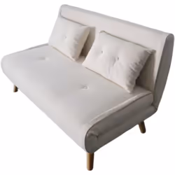 Canapé convertible en velours côtelé beige 2 places Ajoutez une touche de sophistication à votre intérieur avec ce canapé con ...
