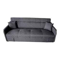 Canapé Convertible Avec Coffre En Tissu Gris Foncé 3 Places Adare