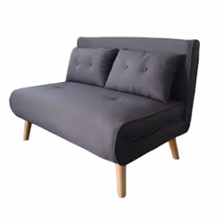 Canapé convertible en tissu gris foncé 2 places DORIS , Concept Usine