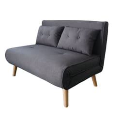 Canapé convertible en tissu gris foncé 2 places DORIS , Concept Usine