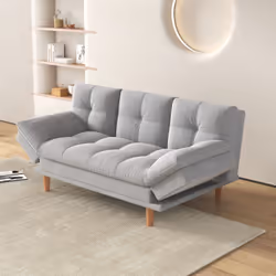 Canapé convertible et modulable 3 places en tissu gris clair KALMAR , Concept Usine