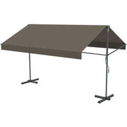 Iseo - Store banne double pente manuel 4 x 1,5/1,5 m taupe polyester