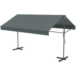 Store banne double pente manuel 2.95 x 3 m gris ISEO