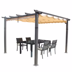 Pergola taupe 3x3m en aluminium GAZEBO, Concept Usine