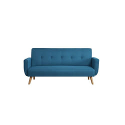 Canapé scandinave convertible 3 places en tissu bleu canard MALMO, Concept Usine