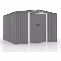 Cet abri de jardin de 6.66 m² est idéal pour organiser votre espace extérieur. Principalement gris avec des touches de blanc, ...