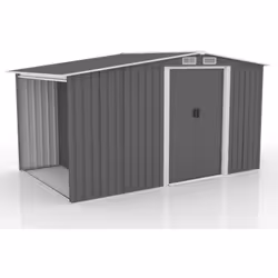 Cet abri de 6.87 m² offre une solution spacieuse et pratique pour votre jardin. Arborant une élégante teinte grise avec des t ...