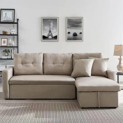MALMO - Canapé dangle 3 places convertible beige
