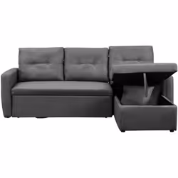 Canapé d'angle 3 places gris Optimisez votre espace de vie avec ce canapé d'angle beige en tissu, offrant quatre places confo ...