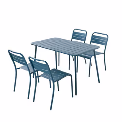 Ensemble table et chaises bleu 4/6 places BERGAME, Concept Usine