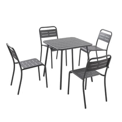 Ensemble table + chaises gris foncé 4 places BERGAME, Concept Usine