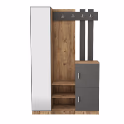 Meuble d'entrée design bois et gris Découvrez Anka, un meuble d'entrée au design élégant associant le bois naturel et l'anthr ...