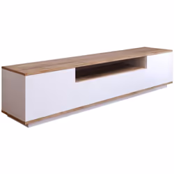 Meuble TV blanc et bois 180cm TYRO, Concept Usine