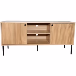 Buffet en chêne avec 2 portes et 2 niches Ce buffet de 120 cm allie fonctionnalité et design élégant pour sublimer votre inté ...