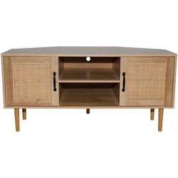 Artic - Meuble tv d'angle 115 cm effet cannage