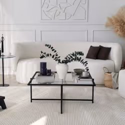 Table basse design noire en verre LIMP, Concept Usine