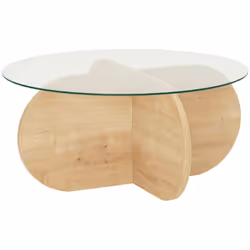 Table basse en bois et plateau en verre Cette table basse au design épuré et contemporain allie parfaitement chaleur du bois ...