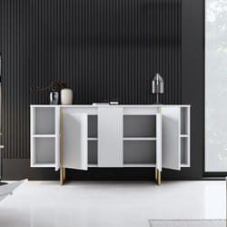 Buffet design blanc et or 160 cm - 4 portes LUXOR, Concept Usine