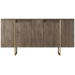 Luxor - Buffet design bois et or 160 cm - 4 portes