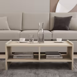 Table basse en bois effet pierre - 2 niches ALBIN, Concept Usine