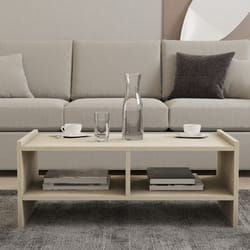 Table basse en bois effet pierre - 2 niches ALBIN, Concept Usine