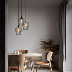 Suspension filaire noire 3 lampes MIA, Concept Usine