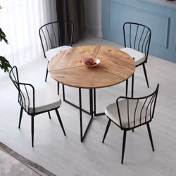 Table de salle à manger pliable couleur chêne Transformez votre espace avec cette table de repas pliable. Idéale pour les pet ...
