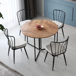 Bronie - Table de salle à manger pliable couleur chêne