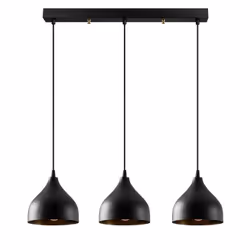 Suspension en métal noir 3 ampoules LOUISE, Concept Usine