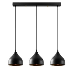 Suspension en métal noir 3 ampoules LOUISE, Concept Usine