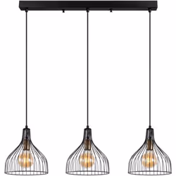 Plafonnier en métal noir - 3 lampes Le plafonnier en métal noir est une pièce élégante qui apporte une touche de caractère à  ...