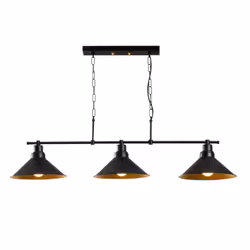 Suspension industreille noire 3 ampoules ERIKA, Concept Usine