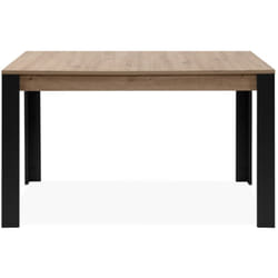 Tolosa - Table extensible 4 à 6 personnes chêne et noir 150x80x75
