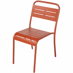 Lot de 4 chaises salon de jardin repas terracotta Ces 4 chaises empilables en terracotta sont l'ajout parfait pour compléter ...