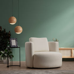 Fauteuil bouclettes couleur crème OLSEN, Concept Usine