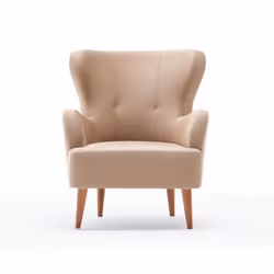 Fauteuil en velours beige avec accoudoirs SMITH, Concept Usine
