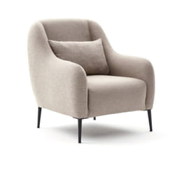 Brissett - Fauteuil beige avec coussin