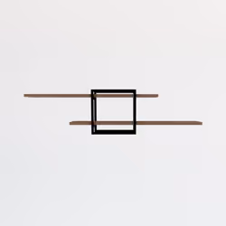 Etagere murale design - 2 rangements - bois et noir Cette étagère murale est la solution idéale pour sublimer vos murs tout e ...