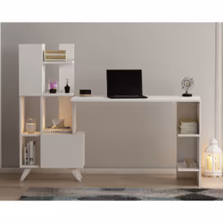 Bureau contemporain 9 rangements - blanc KUHMO, Concept Usine