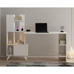 Bureau contemporain 9 rangements - blanc KUHMO, Concept Usine