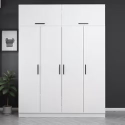 Dressing avec étagères et penderie 15 espaces de stockage blanc FOCH, Concept Usine