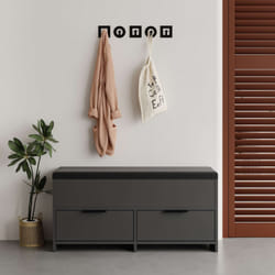 Meuble à chaussures - 4 rangements - noir POLI, Concept Usine