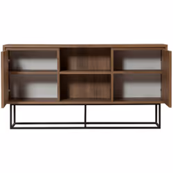 Créez une ambiance chaleureuse et élégante dans votre intérieur avec ce buffet en bois couleur noyer. Ses lignes contemporain ...