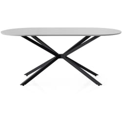 Karvia - Table à manger 6 personnes gris et noir 180 cm