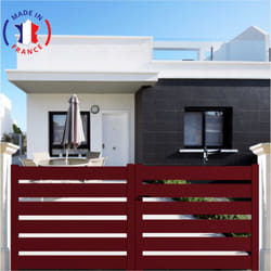 Portail aluminium battant sah en kit dimensions L.3000 (entre piliers) x H.1500 mm Couleurs Rouge (ral 3004)