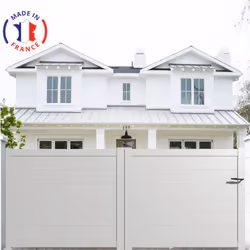 Caractéristiques du portail aluminium coulissant plein en kit Le portail aluminium coulissant plein coulisse manuellement ver ...
