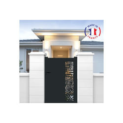 Portillon aluminium découpe laser en kit dimensions L.1000 (entre piliers) x H.1500 mm Couleurs Gris (ral 7016)