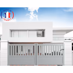 Caractéristiques du portail aluminium coulissant semi-ajouré en kit Le portail aluminium coulissant semi-ajouré coulisse manu ...