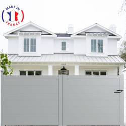 Portail aluminium coulissant plein en kit dimensions L.3500 (entre piliers) x H.1500 mm Couleurs Gris clair (ral 7035)